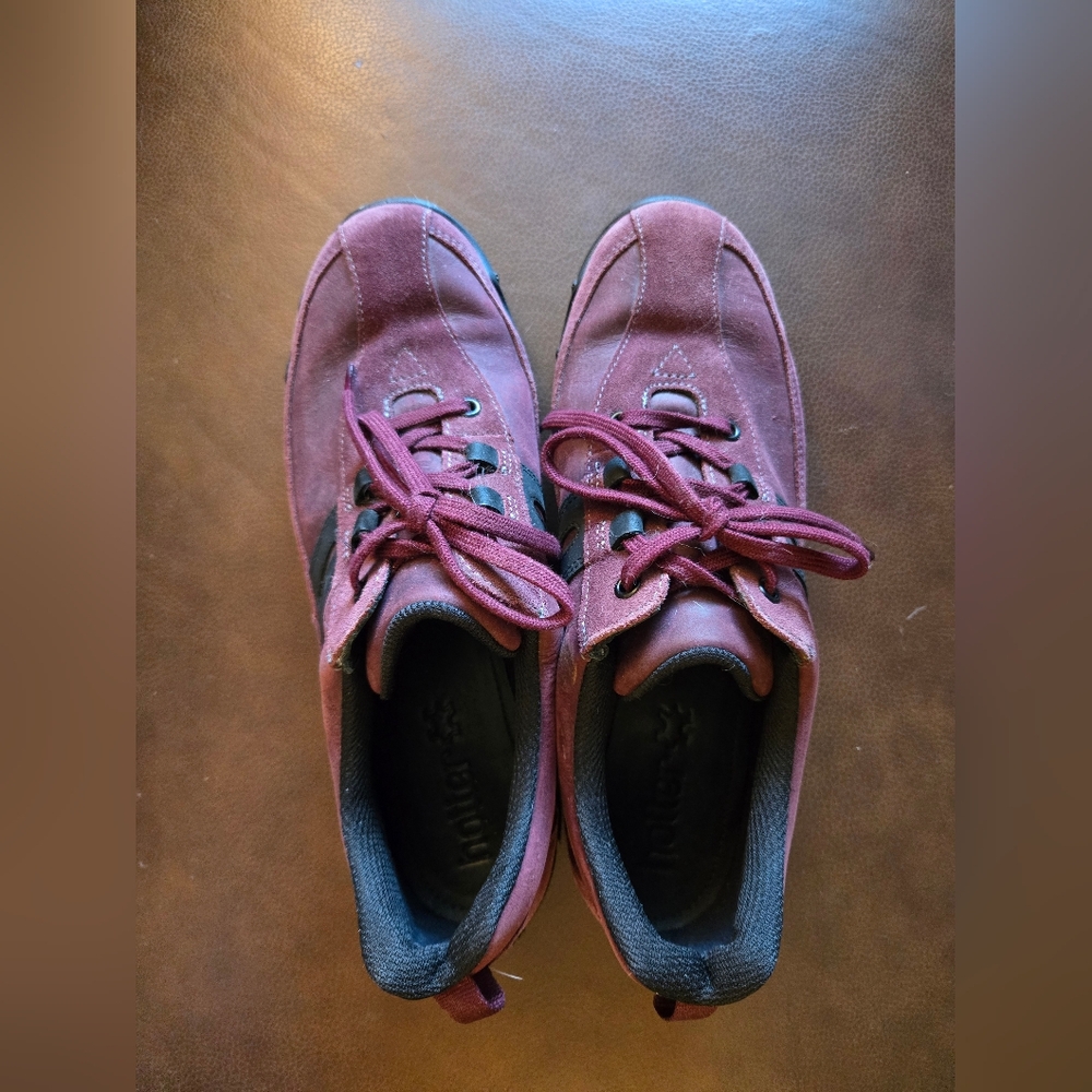 Hotter Maroon and Black Suede Sneakers Women's UK Size 8